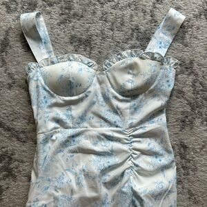 Cider Blue Floral Midi Dress